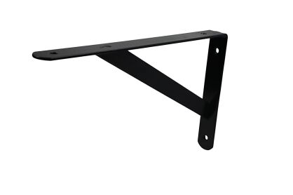 Wspornik półki czarny 500 x 300 x 25 mm stalowy uchwyt z wzmocnieniem
